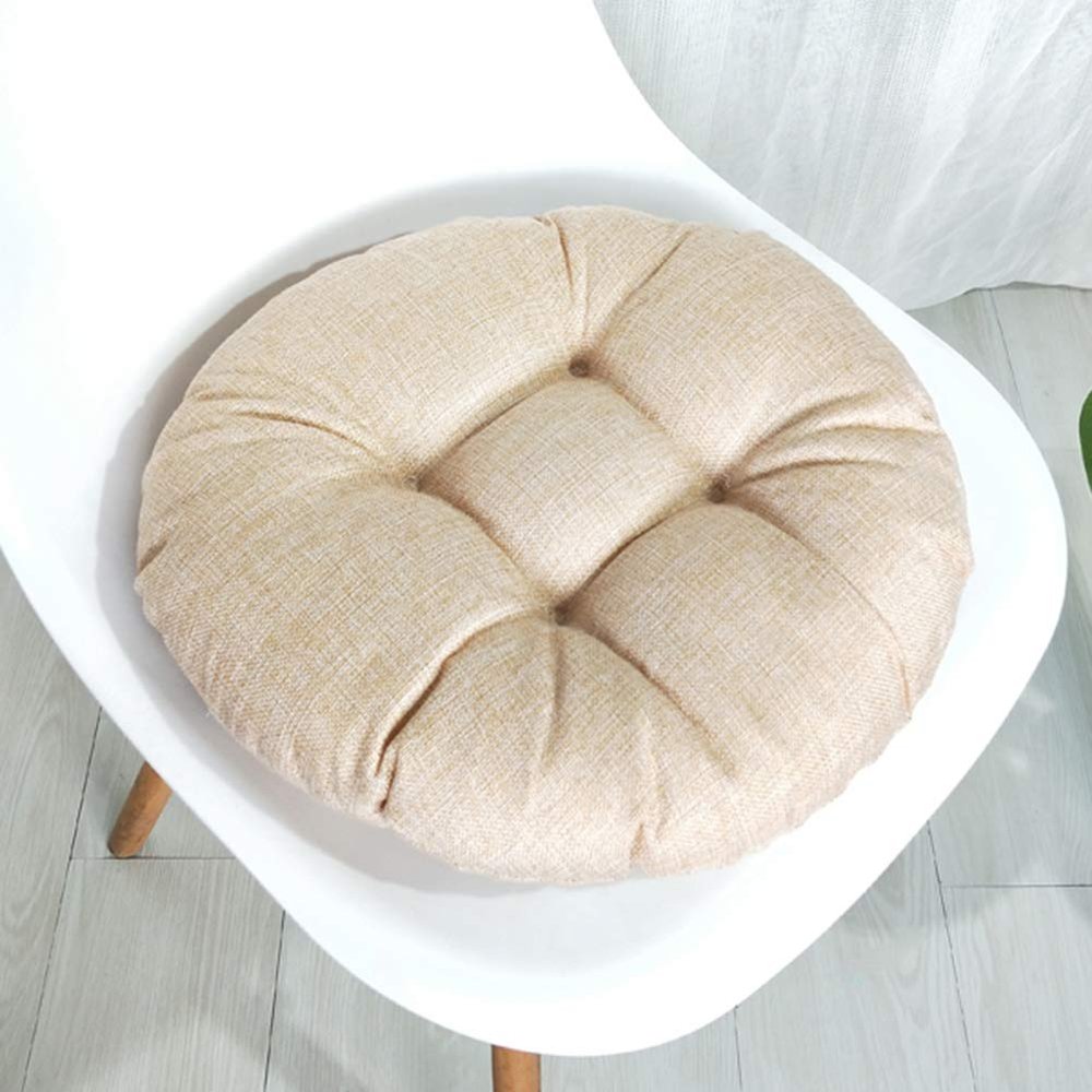 vctops 20" Round Bar Stool Cushion, Linen Fabric and Thick Padding, Comfortable Sitting for Round Wooden/Metal Stools Yama