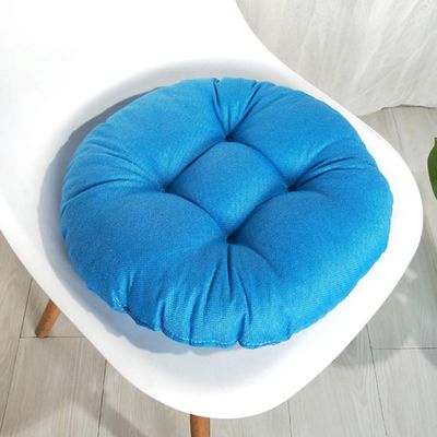 vctops 20" Round Bar Stool Cushion, Linen Fabric and Thick Padding, Comfortable Sitting for Round Wooden/Metal Stools Blue A