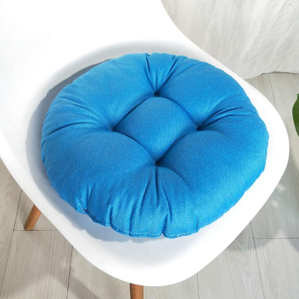 vctops 20" Round Bar Stool Cushion, Linen Fabric and Thick Padding, Comfortable Sitting for Round Wooden/Metal Stools Blue A