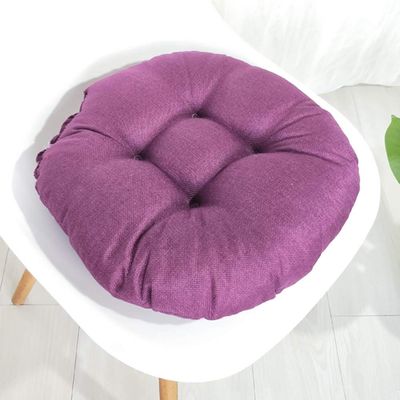 vctops 20" Round Bar Stool Cushion, Linen Fabric and Thick Padding, Comfortable Sitting for Round Wooden/Metal Stools Dark Purple
