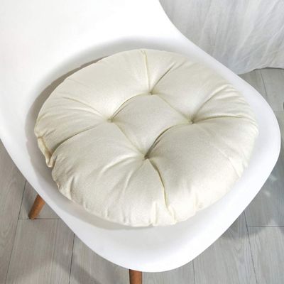 vctops 20" Round Bar Stool Cushion, Linen Fabric and Thick Padding, Comfortable Sitting for Round Wooden/Metal Stools Beige