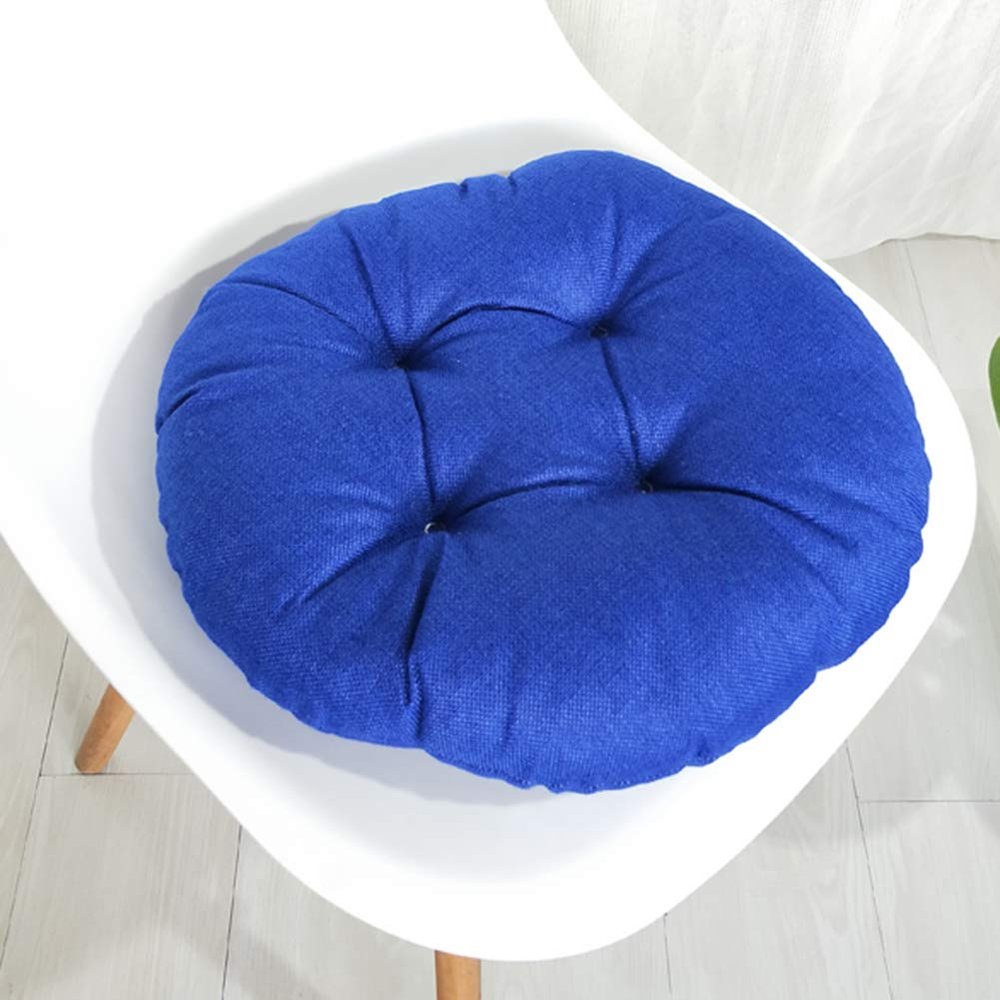 vctops 20" Round Bar Stool Cushion, Linen Fabric and Thick Padding, Comfortable Sitting for Round Wooden/Metal Stools Zhan Blue