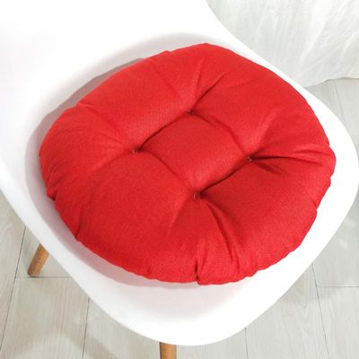 vctops 20" Round Bar Stool Cushion, Linen Fabric and Thick Padding, Comfortable Sitting for Round Wooden/Metal Stools Red