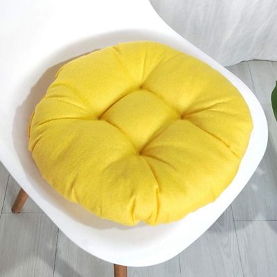 vctops 20" Round Bar Stool Cushion, Linen Fabric and Thick Padding, Comfortable Sitting for Round Wooden/Metal Stools Yellow