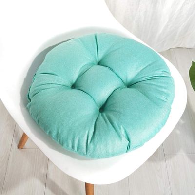 vctops 20" Round Bar Stool Cushion, Linen Fabric and Thick Padding, Comfortable Sitting for Round Wooden/Metal Stools Lake Blue