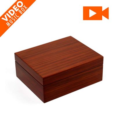 MusicBoxAttic Ultra-Modern 18 Note Hi Gloss S.A. Wood Finish 5" LCD Video Jewelry Box - Many Songs to Choose - Piano Sonata in A Major (Mozart)
