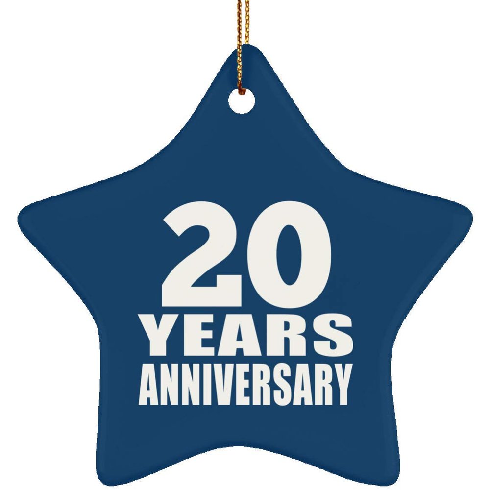 Designsify Christmas Tree Decoration, 20th Anniversary 20 Years, Star Ornament Blue, Gifts for Birthday Valentines Mom Mothers Fathers Day Party, to Men Women Him Her Friend Mom Dad Wife Husband