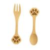 JB Home Collection, Set of 2 Dog Paw Bamboo Spoon and Fork, 5-Inch Mini Utensils for Appetizer, Dessert, Fruit, Ice Cream, Yogurt, Salt, Eco-Friendly Reusable Bamboo Tableware (1, 5-inch) view 1