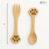 JB Home Collection, Set of 2 Dog Paw Bamboo Spoon and Fork, 5-Inch Mini Utensils for Appetizer, Dessert, Fruit, Ice Cream, Yogurt, Salt, Eco-Friendly Reusable Bamboo Tableware (1, 5-inch) view 2