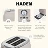 Haden Dorset 2 Slice Wide Slot Stainless Steel Toaster with Adjustable Browning Control & Non-Slip Feet, Putty & Chrome view 3