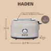 Haden Dorset 2 Slice Wide Slot Stainless Steel Toaster with Adjustable Browning Control & Non-Slip Feet, Putty & Chrome view 4