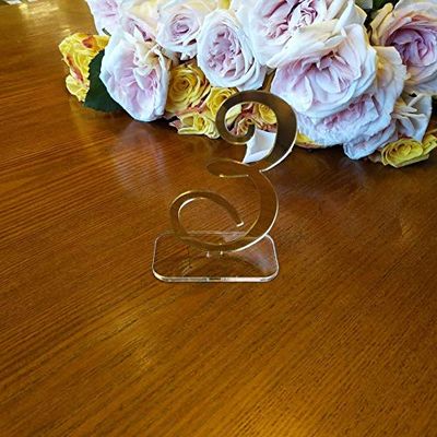 Elegant Mirror Acrylic Wedding Standing Table Numbers,Wedding Table Numbers Sign, Mirrored Wedding Table Decor (Gold, Number 1-20)
