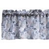 Nautical Beach House Vacation Home Lighthouse Sailboat Seashells Seahorse Starfish Ocean Decor White Window Curtain Valance view 1
