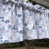 Nautical Beach House Vacation Home Lighthouse Sailboat Seashells Seahorse Starfish Ocean Decor White Window Curtain Valance view 3
