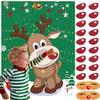 FINGOOO Pin The Nose on The Reindeer,Large Christmas Reindeer Poster Games for Kids Christmas Party Games view 1