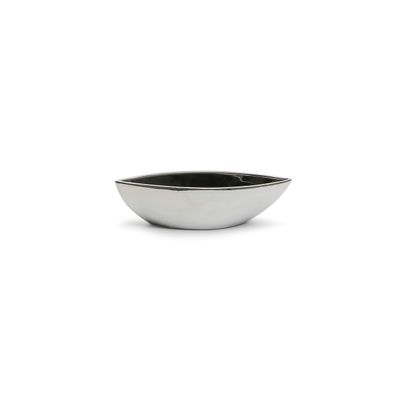 WGV Ceramic Boat Vase, Width 10"x2.56", Height 2.35", Silver Long Planter Terrarium Candle Holder for Wedding Event Office Home Decor, 1 Piece