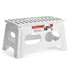 ACSTEP Folding Step Stool 9 Inch,15-Inch Extra Wide Heavy Duty Stepping Stool More Safe and Comfortable Non Slip Foldable Step Stool for Kids and Adults White view 1