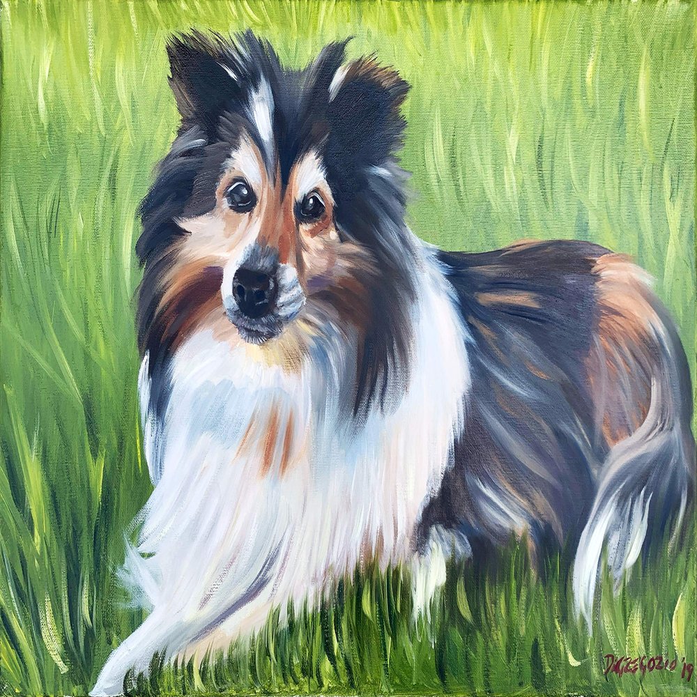 16"x20" Custom Pet Portrait, Pet Memorial, Oil Portrait, Pet Painting, 1 Figure