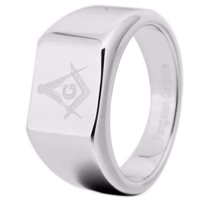 Bansriracha 12MM Width Silver Tungsten Carbide Masonic Master with Freemason Design Ring for Man and Woman's Wedding (11)