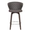 Armen Living Mynette 26" Faux Leather & Wood Swivel Counter Stool in Brown view 3