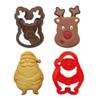 Decora Santa Claus and Reindeer Cookie Cutter Set of 2 8/7 X H 2,2 CM, Red view 1