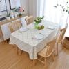 TALSOFA Plaid Embroidered Waterproof Tablecloth,Polyester Dust-Proof Anti-Scalding Table Cover for Family Gatherings Dinner Kitchen Decoration, 03,140x140cm view 1