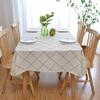 TALSOFA Plaid Embroidered Waterproof Tablecloth,Polyester Dust-Proof Anti-Scalding Table Cover for Family Gatherings Dinner Kitchen Decoration, 03,140x140cm view 3