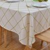 TALSOFA Plaid Embroidered Waterproof Tablecloth,Polyester Dust-Proof Anti-Scalding Table Cover for Family Gatherings Dinner Kitchen Decoration, 03,140x140cm view 4