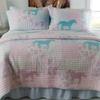 Cowgirl Princess Pony Patchwork (Bed in Bag) - 8 Piece Bedding Set - Queen Quilt (86x86in) - 2 Standard Shams - 1 Bedskirt - 1 Flat Sheet - 1 Fitted Sheet - 2 Pillow Cases - Purple Turquoise Pink view 2