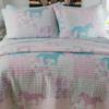 Cowgirl Princess Pony Patchwork (Bed in Bag) - 8 Piece Bedding Set - Queen Quilt (86x86in) - 2 Standard Shams - 1 Bedskirt - 1 Flat Sheet - 1 Fitted Sheet - 2 Pillow Cases - Purple Turquoise Pink view 3