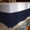 1 Piece Solid 20" Drop Tailored Bed Skirt 600TC Egyptian Cotton (Navy Blue, Queen) view 1