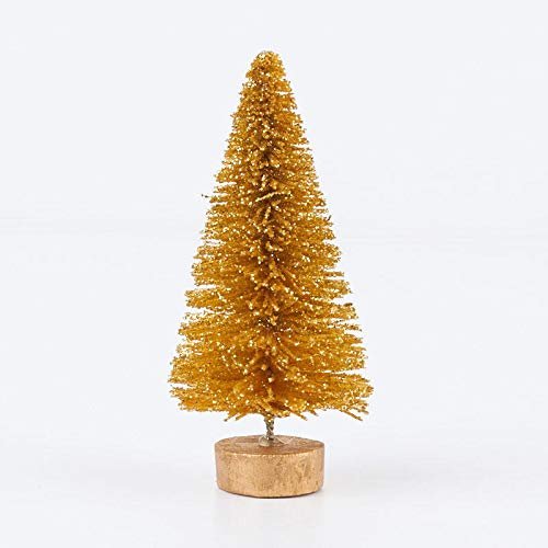 6 Pieces Gold Glittered Bottle Brush Trees for Holiday and Home Decorating or Crafting Projects