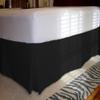 1 Piece Solid 20" Drop Tailored Bed Skirt 600TC Egyptian Cotton (Black, Queen) view 1