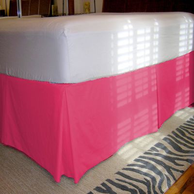 1 Piece Solid 15" Drop Tailored Bed Skirt 600TC Egyptian Cotton (Hotpink, Calking)