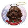 Holiday Pet Gifts Chocolate Cockapoo Dog Porcelain Christmas Ornament view 1