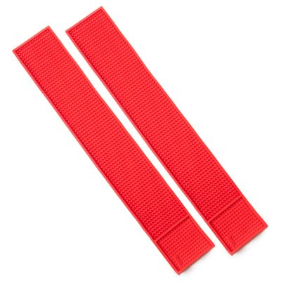24" x 4" Rubber Bar Top Spill Mat | Professional Bartender's Essential Non-Slip Drink Cocktail Mixing Service Mat for Industrial and Home Kitchen Counters (Red, 2)