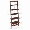 5-Tier Ladder Shelf - 50-Inch Narrow Leaning Bookshelf - Wooden Bookcase for Living Room, Bathroom, Kitchen, Office, or Bedroom Furniture by Lavish Home (Walnut) view 3