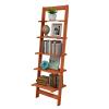 5-Tier Ladder Shelf - 50-Inch Narrow Leaning Bookshelf - Wooden Bookcase for Living Room, Bathroom, Kitchen, Office, or Bedroom Furniture by Lavish Home (Cherry) view 1