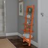 5-Tier Ladder Shelf - 50-Inch Narrow Leaning Bookshelf - Wooden Bookcase for Living Room, Bathroom, Kitchen, Office, or Bedroom Furniture by Lavish Home (Cherry) view 2