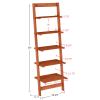 5-Tier Ladder Shelf - 50-Inch Narrow Leaning Bookshelf - Wooden Bookcase for Living Room, Bathroom, Kitchen, Office, or Bedroom Furniture by Lavish Home (Cherry) view 3