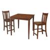 International Concepts 36" x 36" 2 Counter Height Stools Dining Table, Espresso view 1