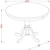East West Furniture AMT-WBK-TP Antique Dining Table - a Round Wooden Table Top with Pedestal Base, 36x36 Inch, Walnut & Black view 3