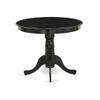 East West Furniture ANT-ABK-TP Antique Dining Room Table - a Round kitchen Table Top with Pedestal Base, 36x36 Inch, Wirebrushed Black view 4