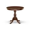 East West Furniture ANBA3-LWH-01 3 Piece Dinette Set for Small Spaces Contains a Round Kitchen Table with Pedestal and 2 Cream Linen Fabric Parson Dining Chairs, 36x36 Inch, Linen White view 4
