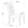 East West Furniture BRP1T17 Bremond Parson Dining Room Chairs - Button Tufted Nailhead Trim Light Sable Linen Fabric Padded Chairs, Set of 2, Black view 3