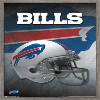 Trends International NFL Buffalo Bills - Helmet 16 Wall Poster, 14.725" x 22.375", Barnwood Framed Version