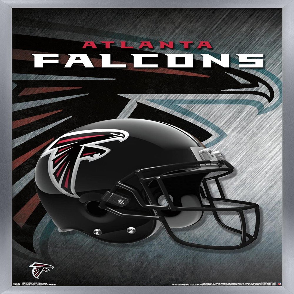 Trends International NFL Atlanta Falcons - Helmet 16 Wall Poster, 14.725" x 22.375", Silver Framed Version