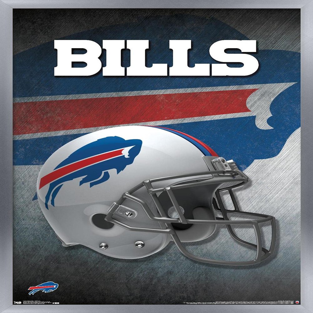 Trends International NFL Buffalo Bills - Helmet 16 Wall Poster, 14.725" x 22.375", Silver Framed Version