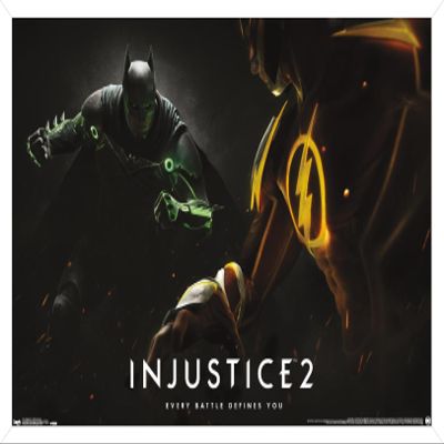 Trends International DC Comics - Injustice: Gods Among Us 2 - Batman & The Flash Wall Poster, 14.725" x 22.375", White Framed Version