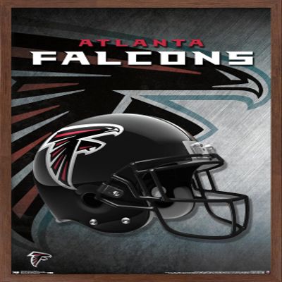 Trends International NFL Atlanta Falcons - Helmet 16 Wall Poster, 14.725" x 22.375", Mahogany Framed Version